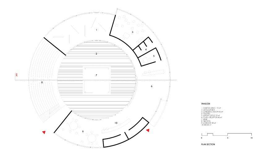 Plan of the pavilion