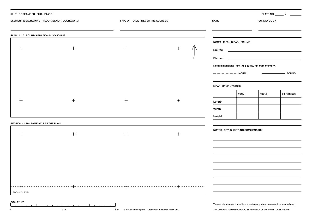 Plate template, A4, 1:20