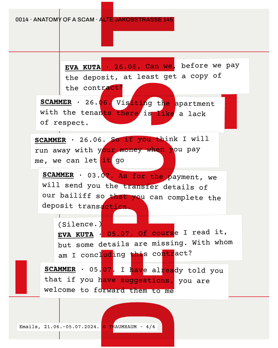 Emails between Eva Kuta and the sender of the listing, 21 June to 5 July 2024, 4/4