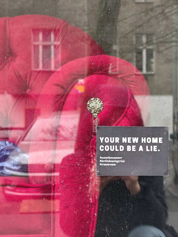 A sticker in a shop window, Berlin